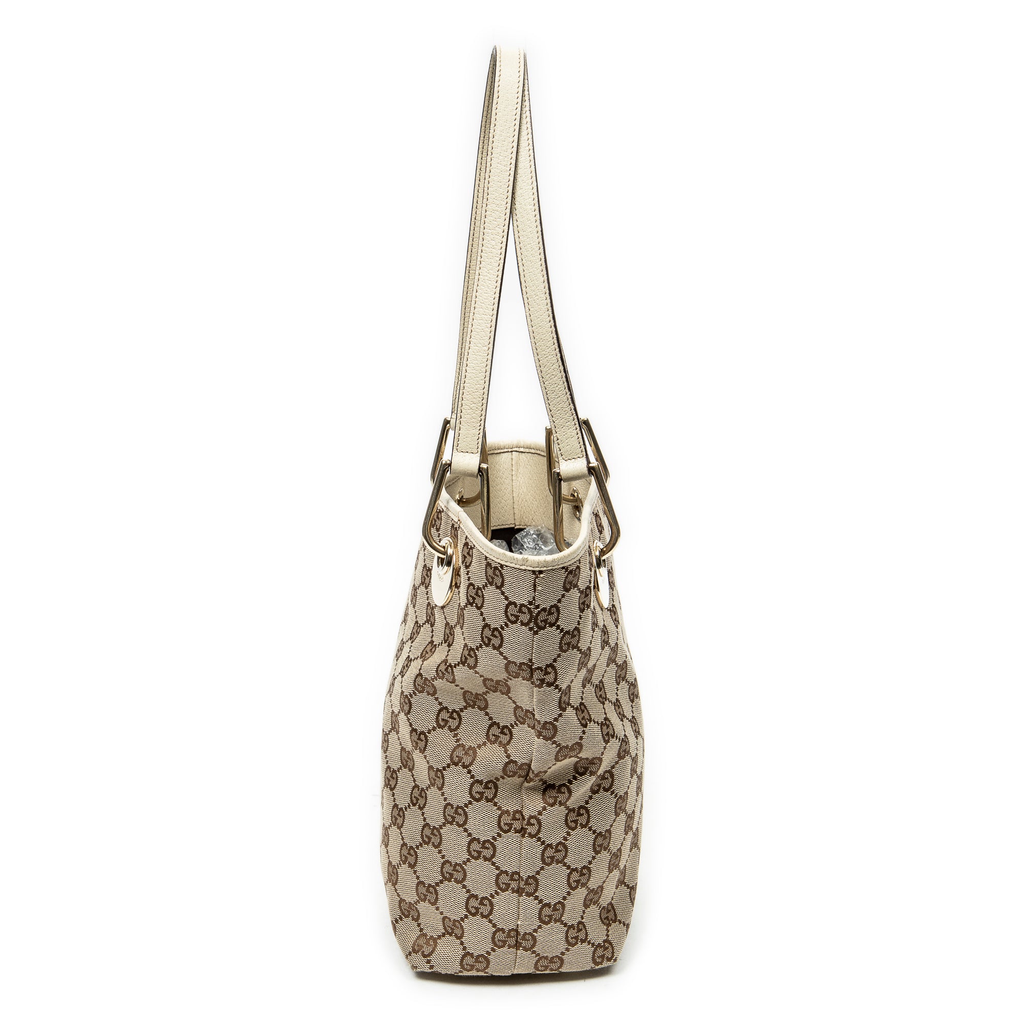 Shoulder Bag Small Eclipse Shopping Beige Monogrammed Canvas