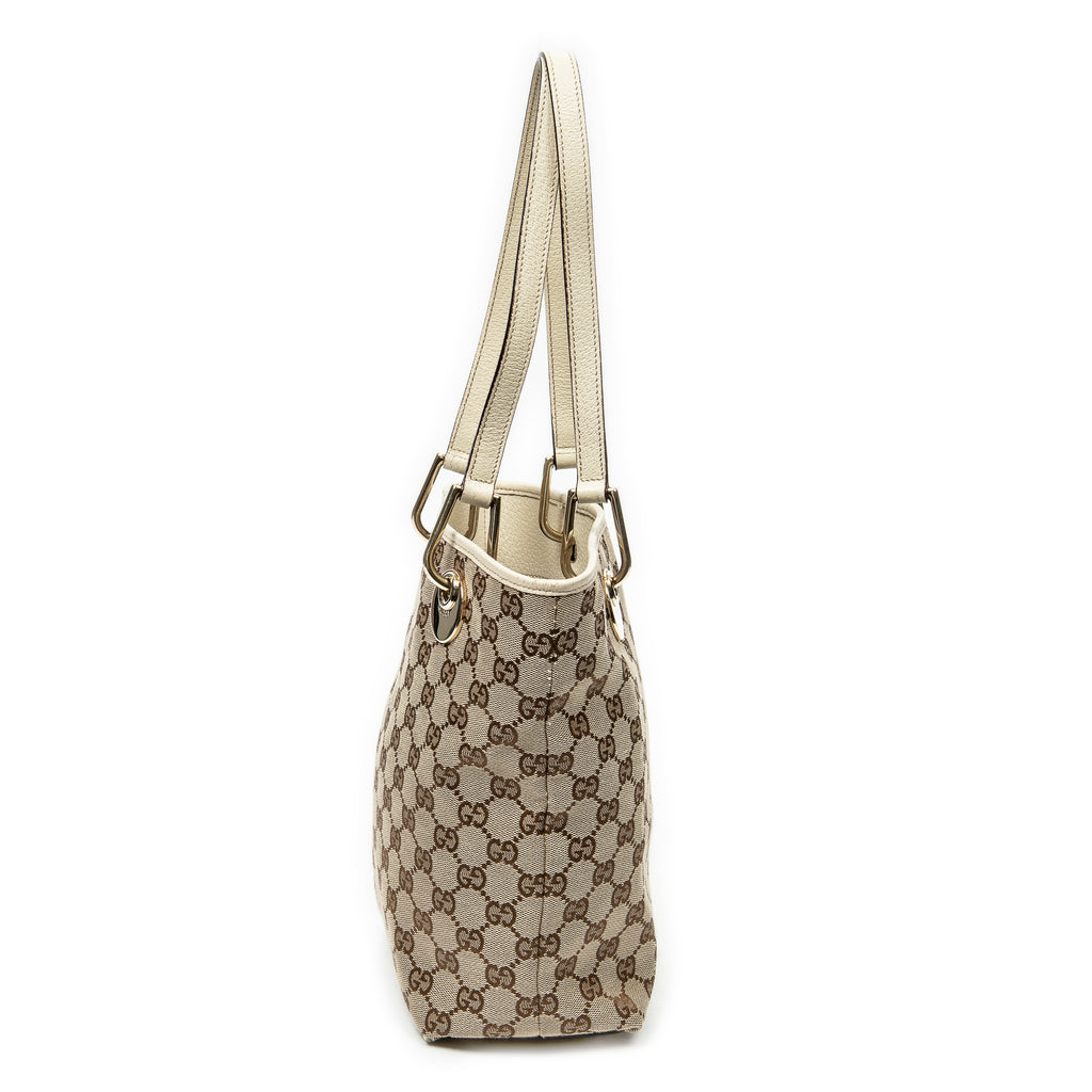 Shoulder Bag Small Eclipse Shopping Beige Monogrammed Canvas