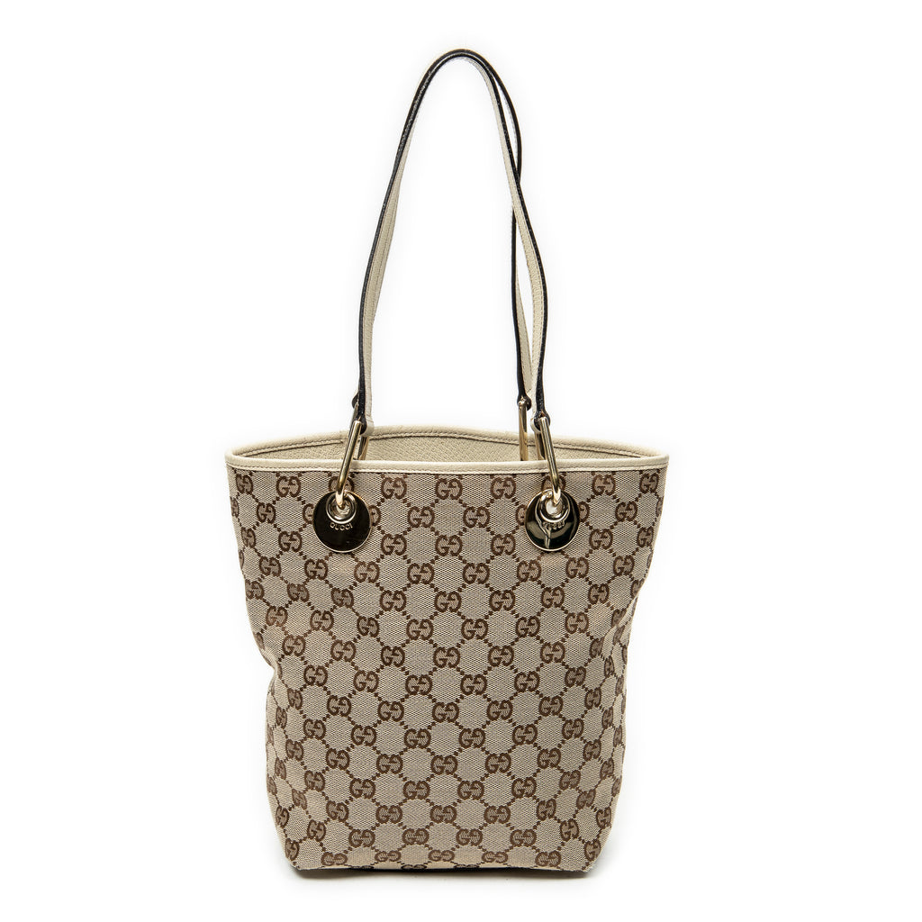 Shoulder Bag Small Eclipse Shopping Beige Monogrammed Canvas