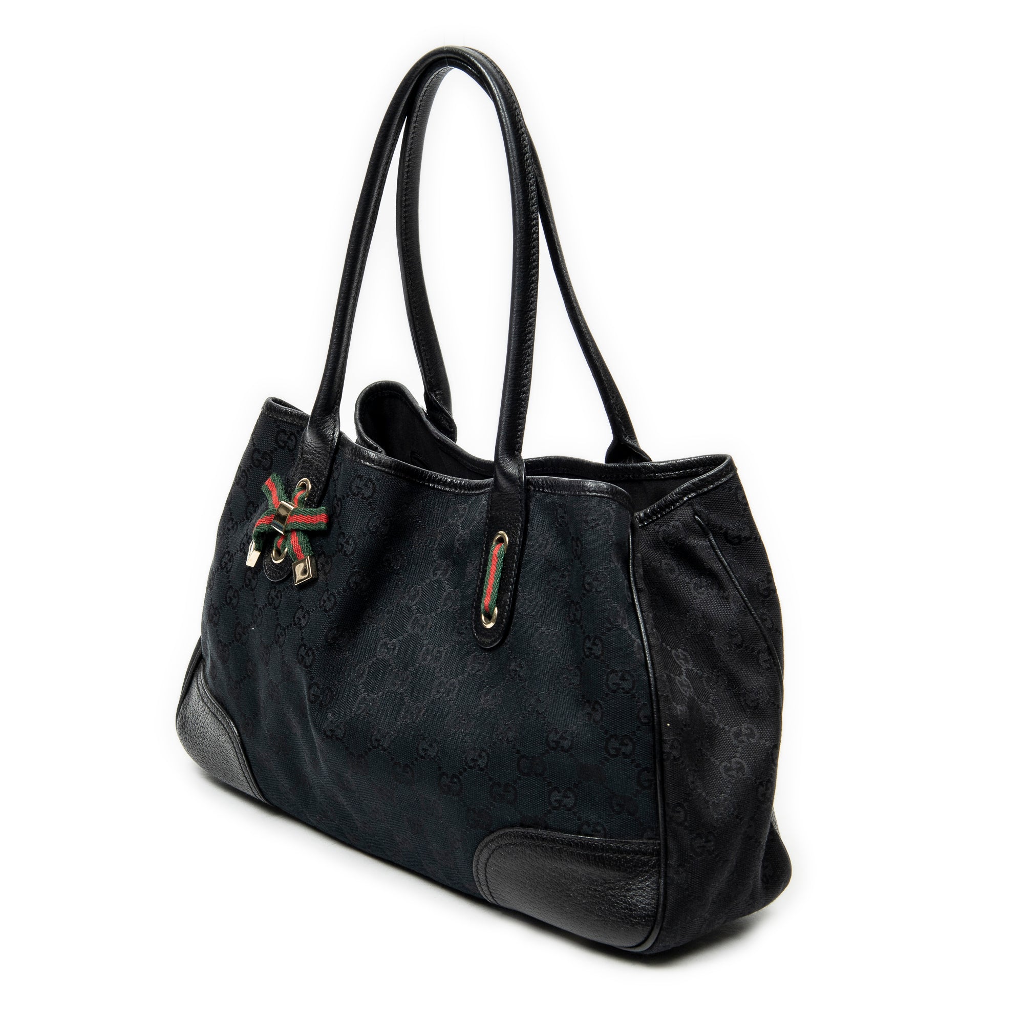 Shoulder Bag Medium Web Princy Tote Black Monogrammed Canvas