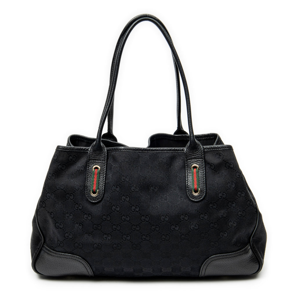 Shoulder Bag Medium Web Princy Tote Black Monogrammed Canvas