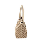 Shoulder Bag Small Britt Beige Monogrammed Canvas