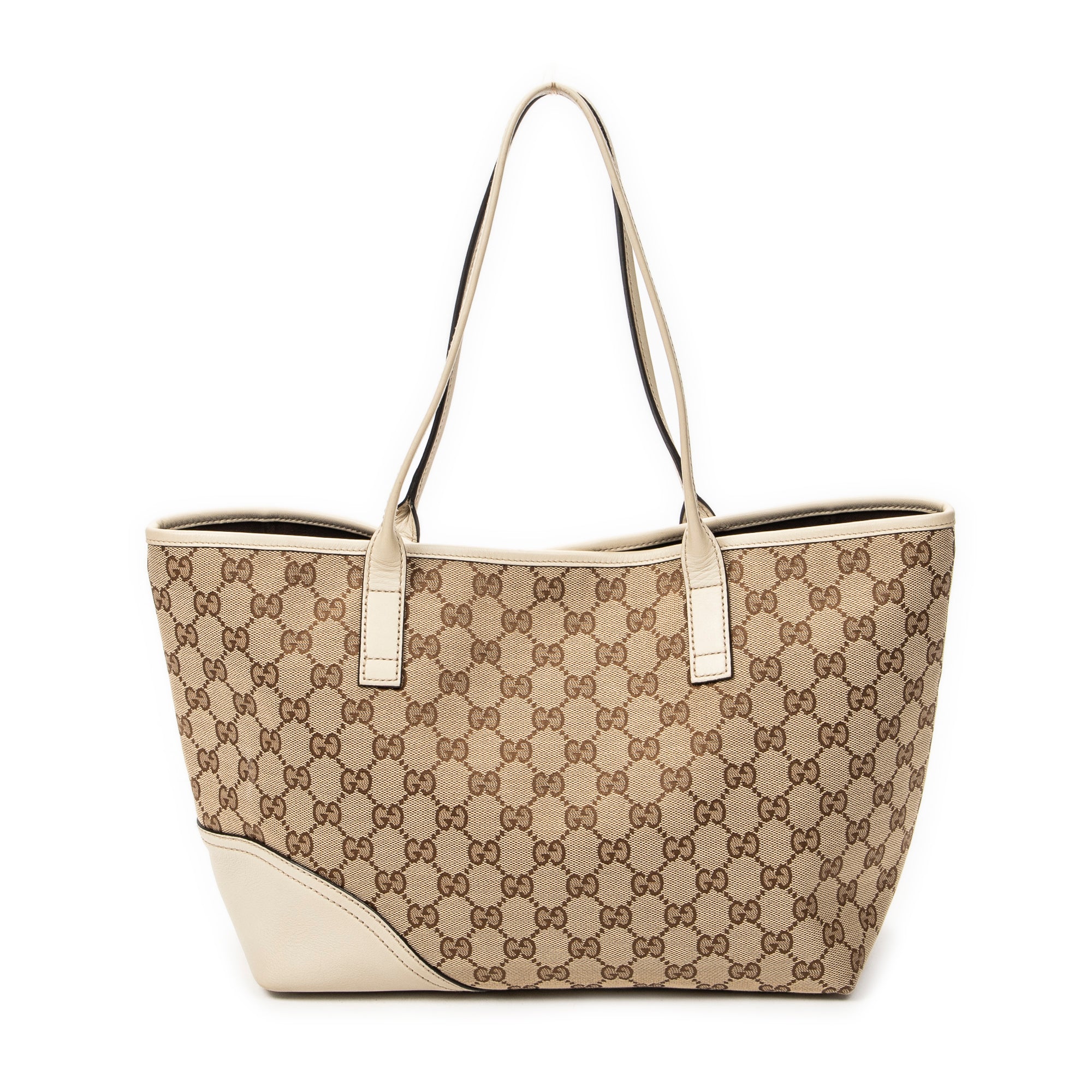 Shoulder Bag Small Britt Beige Monogrammed Canvas