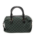 Shoulder Bag Small Side Buckle Boston Green Monogrammed Canvas