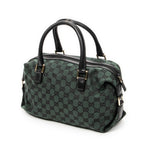 Shoulder Bag Small Side Buckle Boston Green Monogrammed Canvas