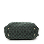 Bolso de Hombro Pequeño con Hebilla Lateral Boston Lona Monogramada Verde
