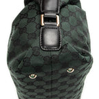 Bolso de Hombro Pequeño con Hebilla Lateral Boston Lona Monogramada Verde