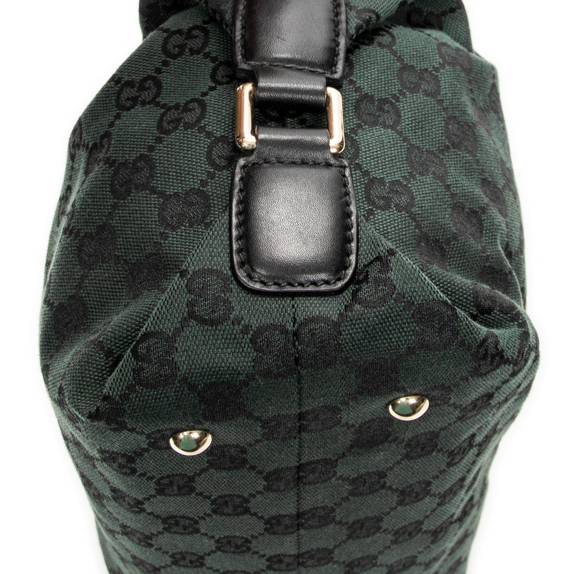 Bolso de Hombro Pequeño con Hebilla Lateral Boston Lona Monogramada Verde