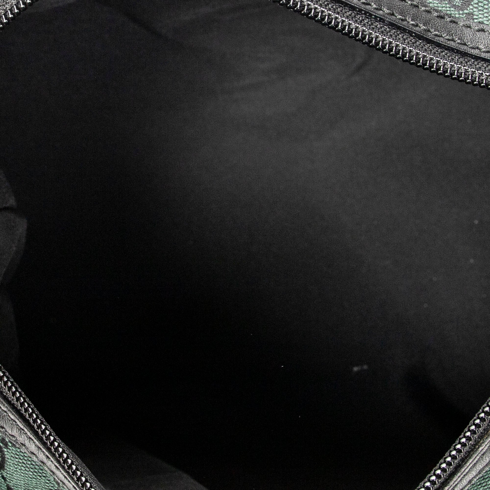 Bolso de Hombro Pequeño con Hebilla Lateral Boston Lona Monogramada Verde
