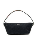 Shoulder Bag Web Boat Pochette Black Monogrammed Canvas