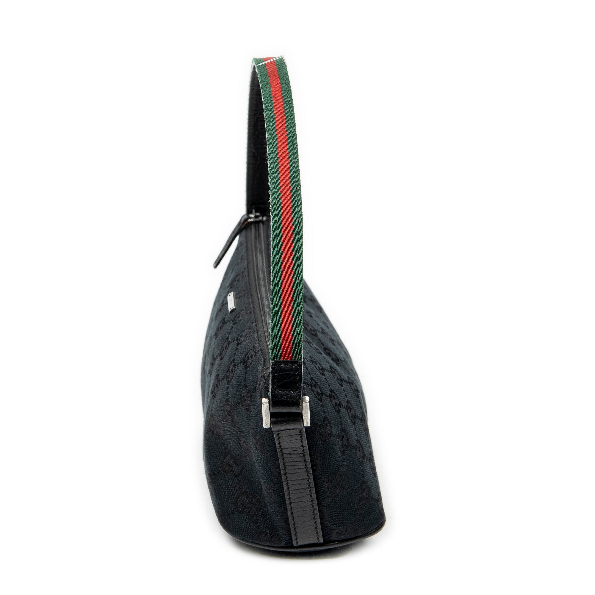 Shoulder Bag Web Boat Pochette Black Monogrammed Canvas
