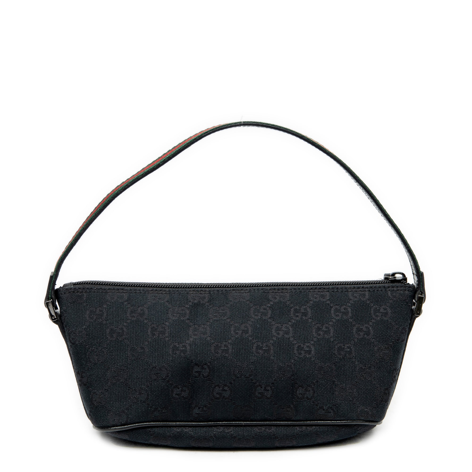 Shoulder Bag Web Boat Pochette Black Monogrammed Canvas