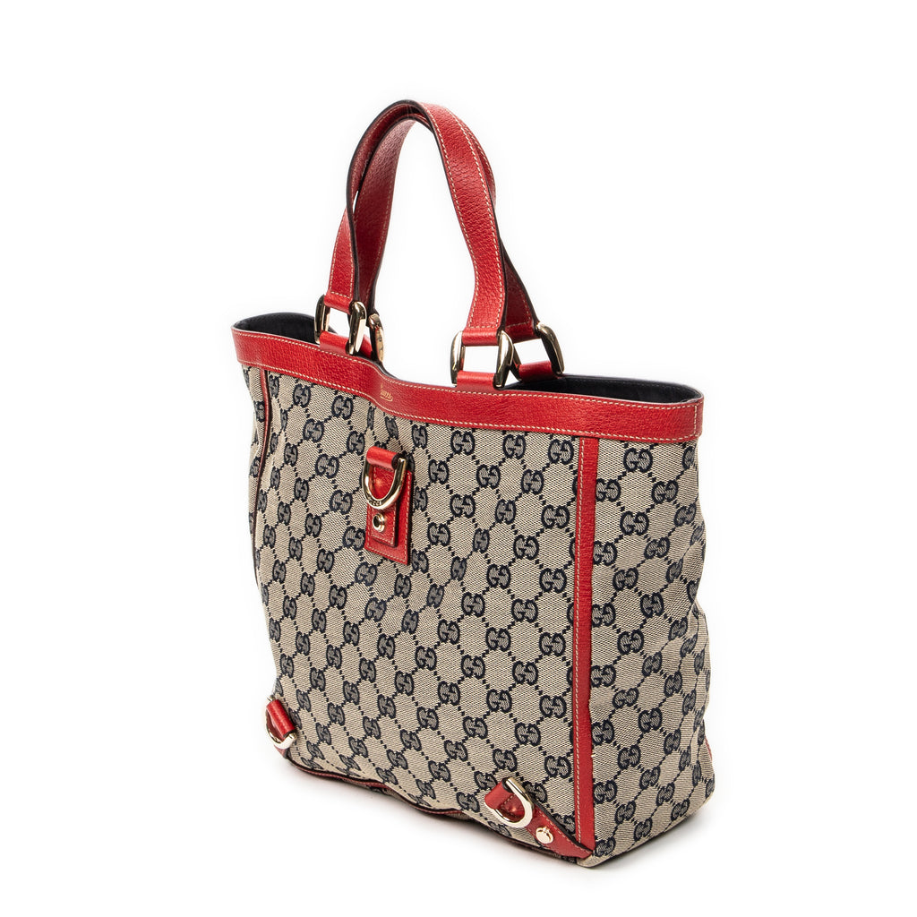 Shoulder Bag Small Abbey D-Ring Tote Beige Monogrammed Canvas