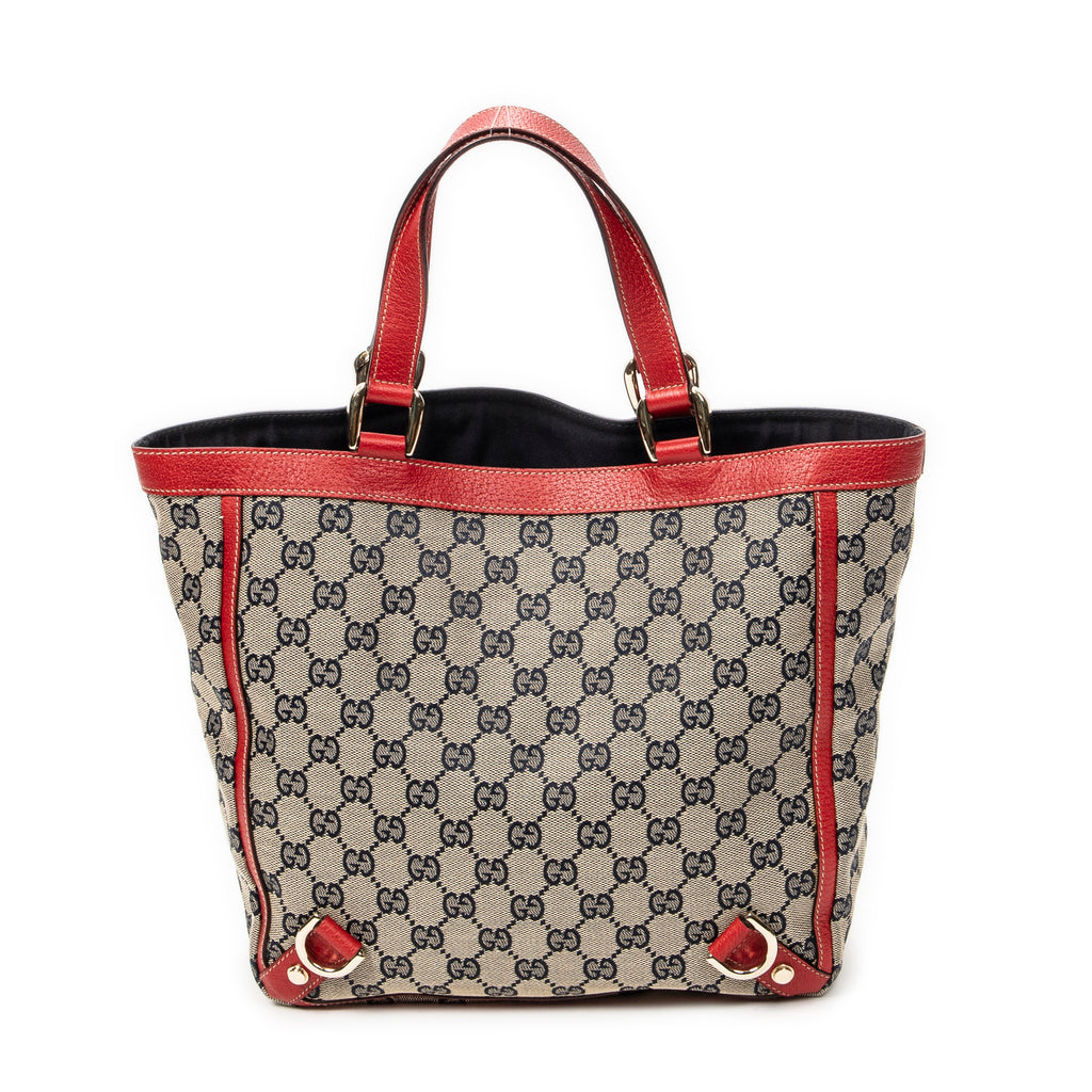 Shoulder Bag Small Abbey D-Ring Tote Beige Monogrammed Canvas