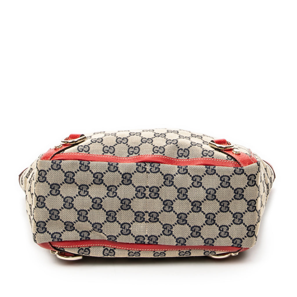Shoulder Bag Small Abbey D-Ring Tote Beige Monogrammed Canvas