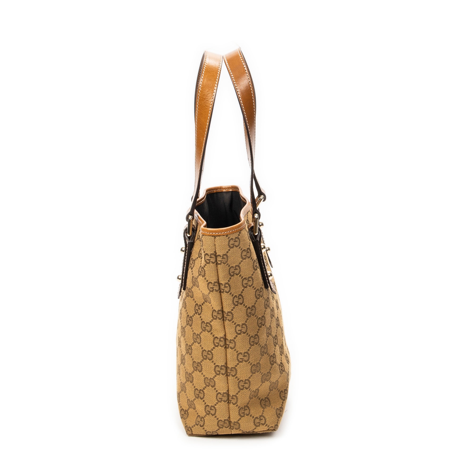 Shoulder Bag Small Tall Tote Tan Monogrammed Canvas