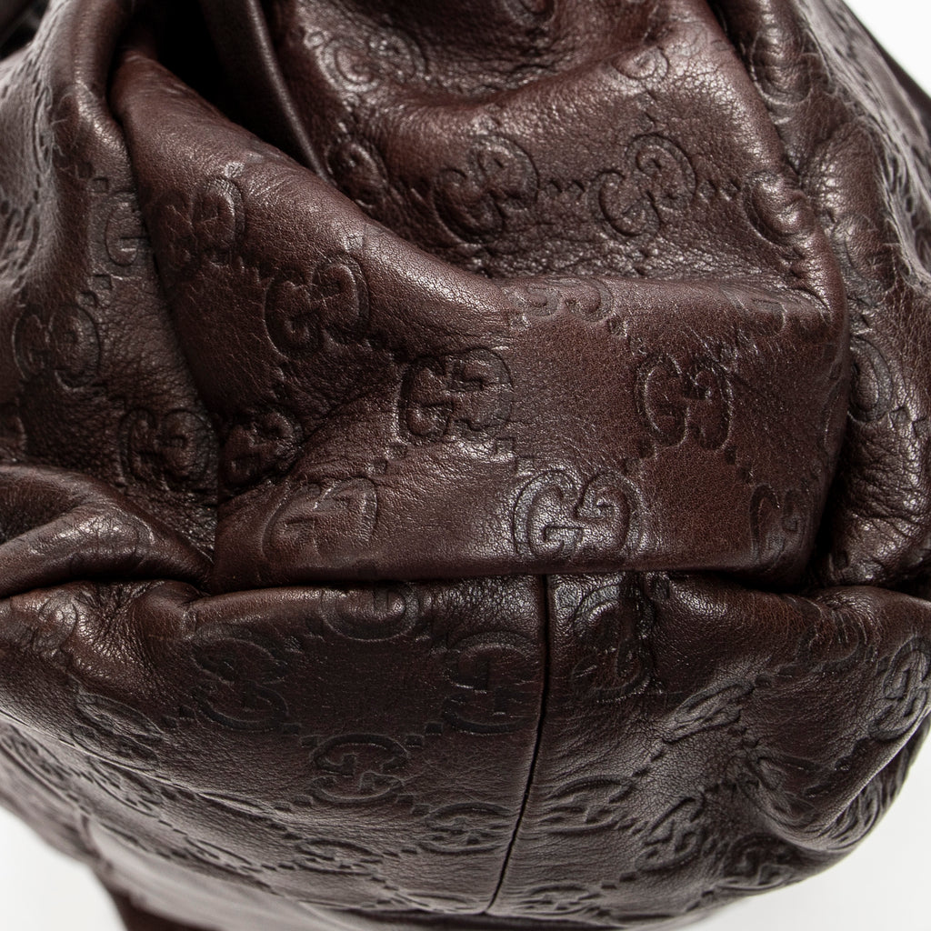Shoulder Bag Hysteria Tote Dark Brown Guccissima Leather