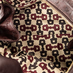 Bolso de Hombro Hysteria Tote Cuero Guccissima Marrón Oscuro