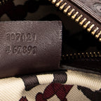 Bolso de Hombro Hysteria Tote Cuero Guccissima Marrón Oscuro