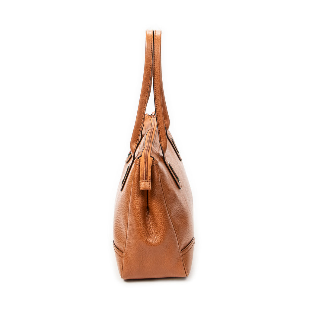 Shoulder Bag Medium Web Princy Tote Tan Grained Calfskin Leather