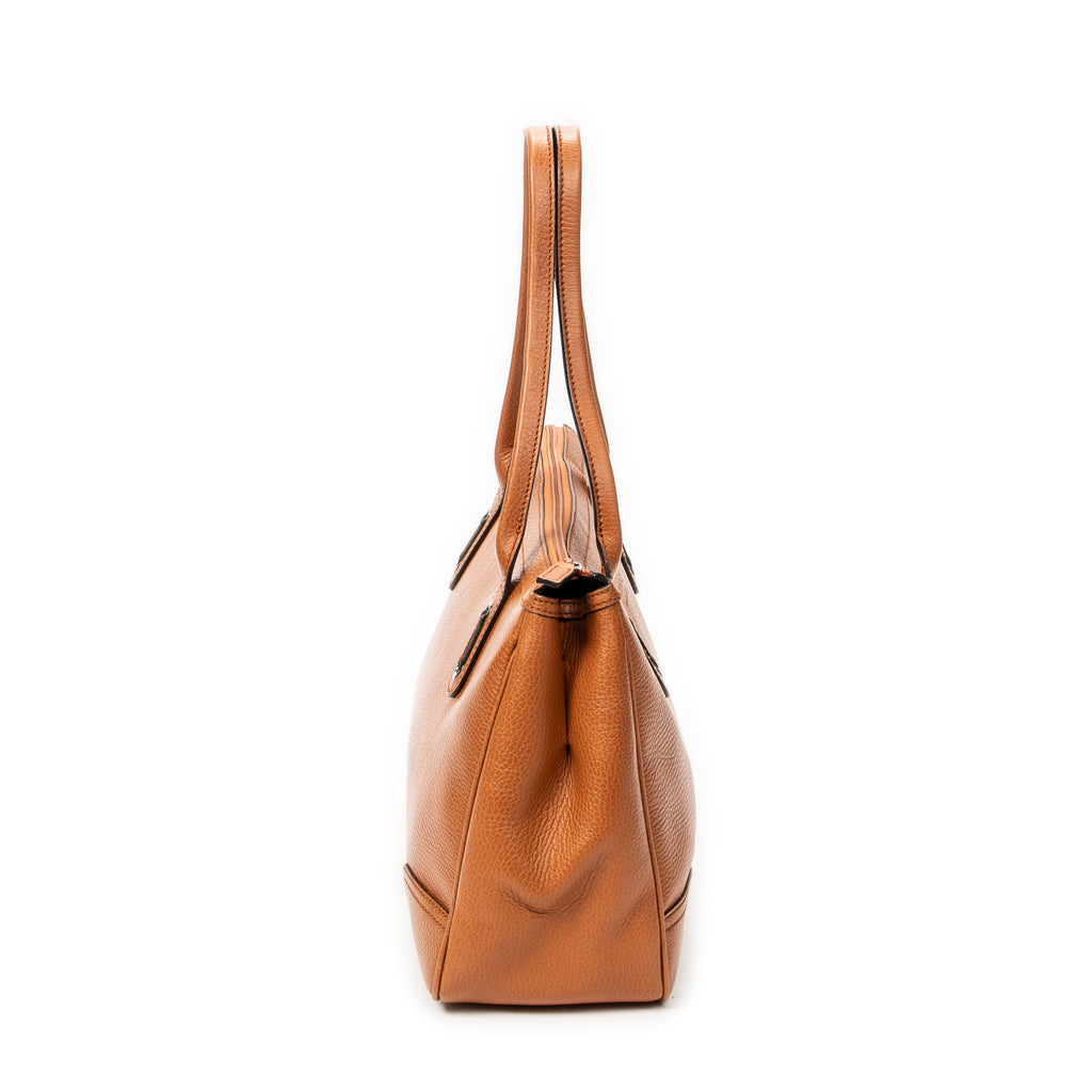 Shoulder Bag Medium Web Princy Tote Tan Grained Calfskin Leather