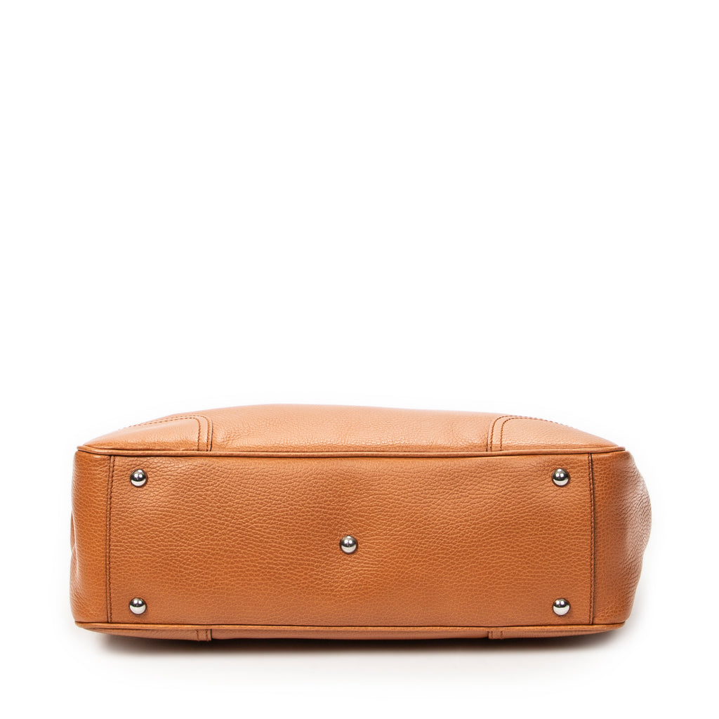 Shoulder Bag Medium Web Princy Tote Tan Grained Calfskin Leather