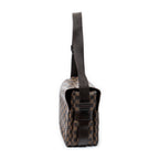 Bolso de hombro Naviglio Damier Ébène marrón