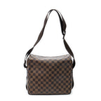 Bolso de hombro Naviglio Damier Ébène marrón