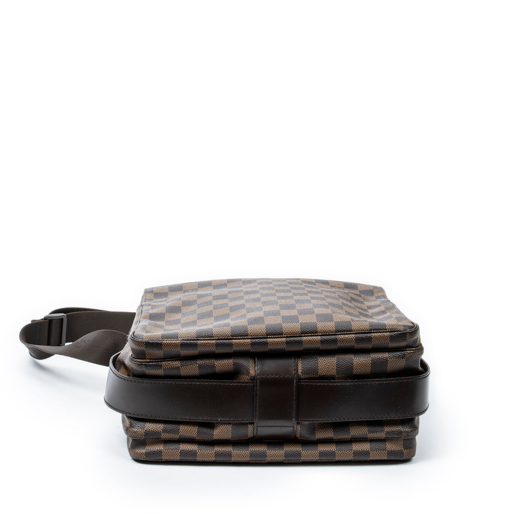 Bolso de hombro Naviglio Damier Ébène marrón