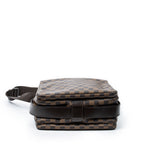 Bolso de hombro Naviglio Damier Ébène marrón