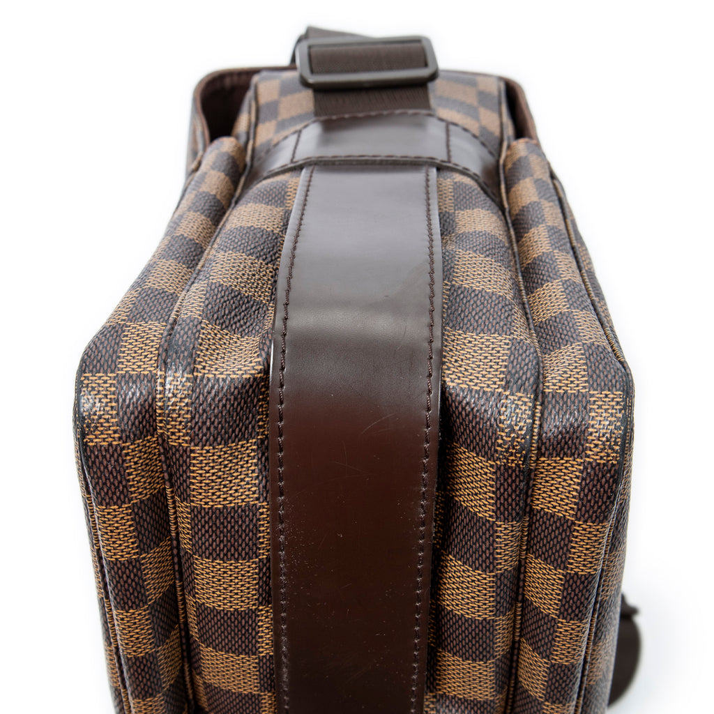 Bolso de hombro Naviglio Damier Ébène marrón