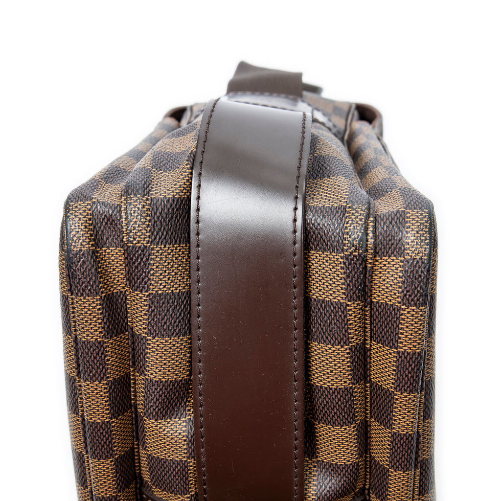 Bolso de hombro Naviglio Damier Ébène marrón