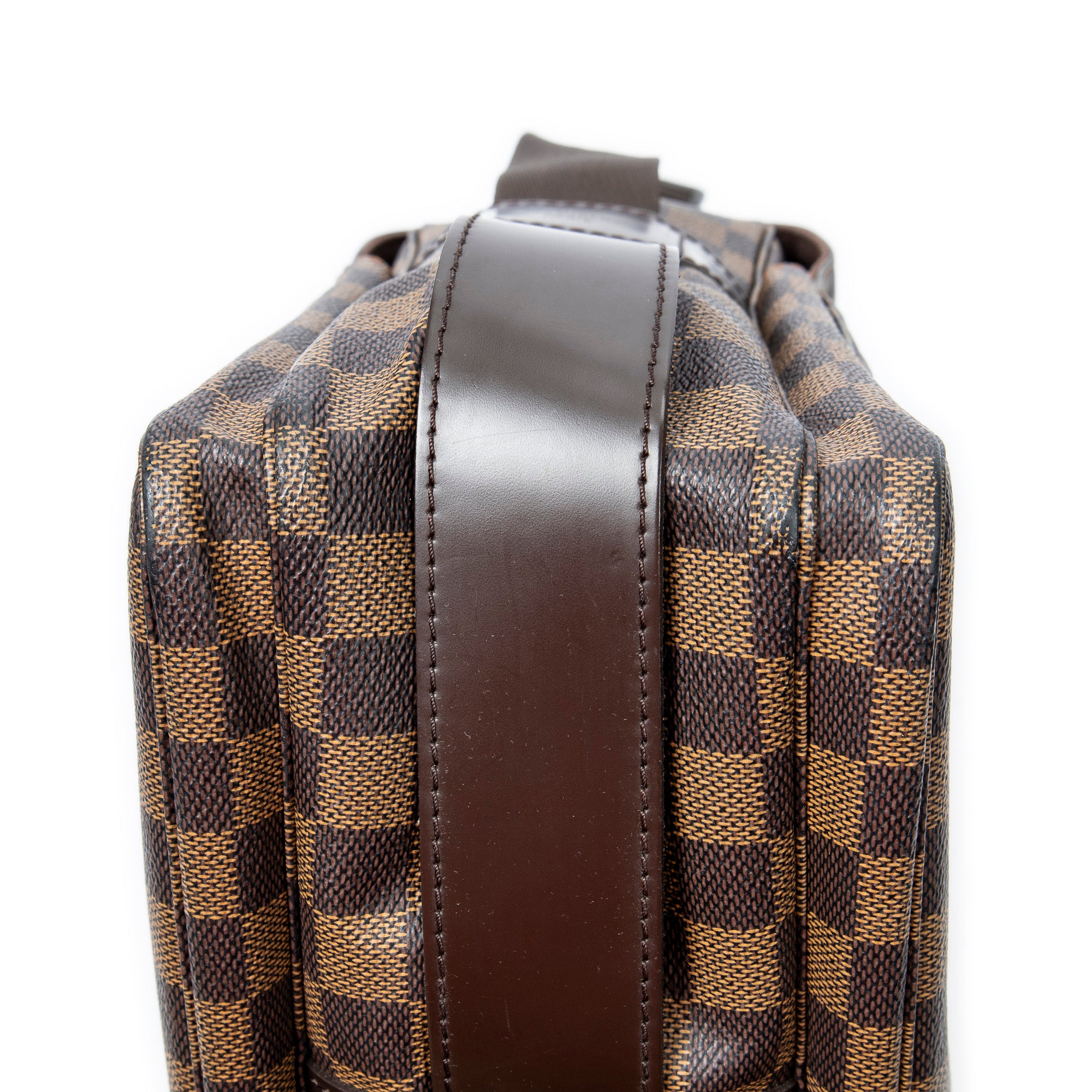 Bolso de hombro Naviglio Damier Ébène marrón