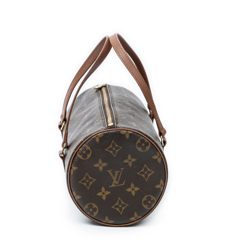 Handbag Papillon 26 Brown Monogram Canvas