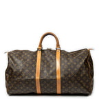 Travel Bag Keepall 55 Brown Monogram Canvas
