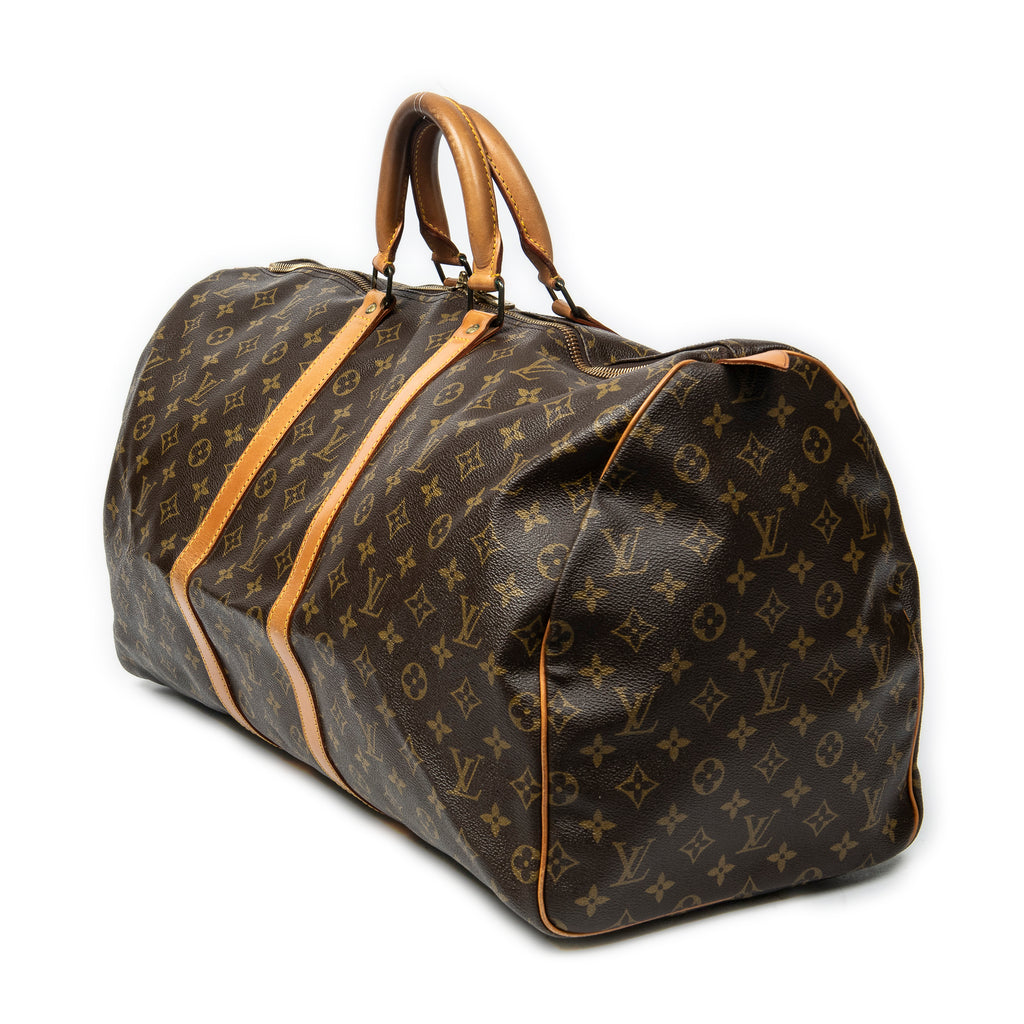 Travel Bag Keepall 55 Brown Monogram Canvas