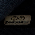 Bolso de hombro CC con cartera en cadena de lona de terciopelo acolchado azul marino