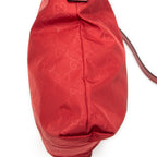 Shoulder Bag Square Zip Crossbody Red Monogrammed Nylon Canvas