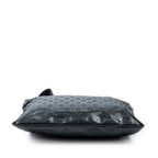 Shoulder Bag Large Square Zip Messenger Black Guccissima Imprint Coated Canvas
