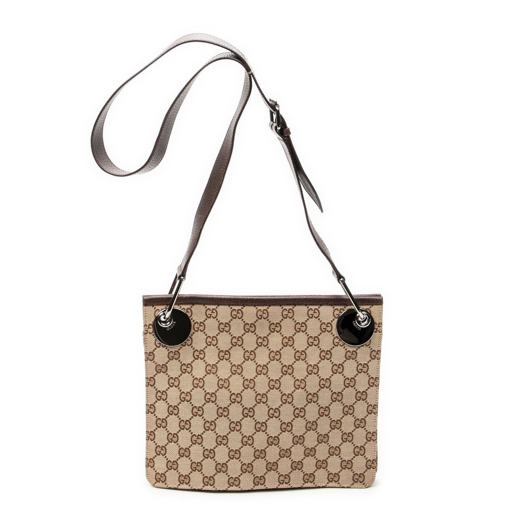 Shoulder Bag Eclipse Square Crossbody Beige Monogrammed Canvas