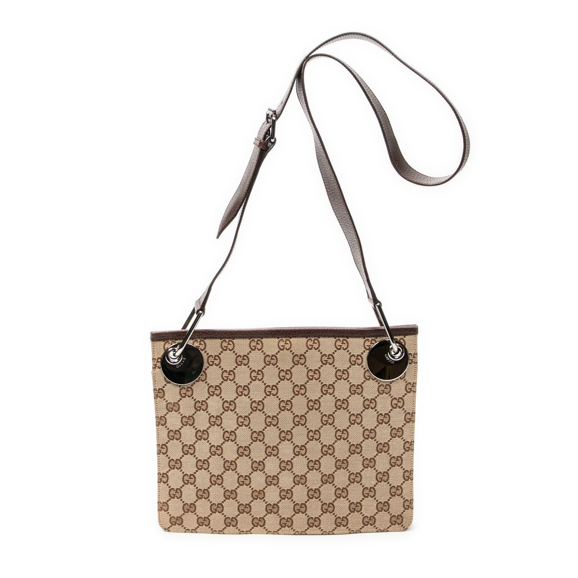 Bolso de hombro Eclipse Square Crossbody Beige Lona Monogramada