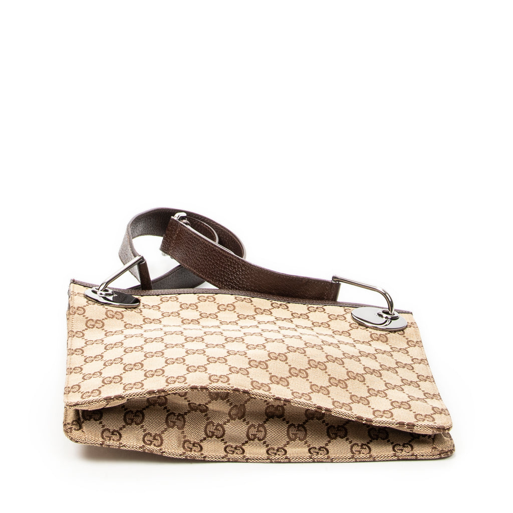 Shoulder Bag Eclipse Square Crossbody Beige Monogrammed Canvas