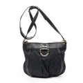 Shoulder Bag D Ring Messenger Black Monogrammed Canvas