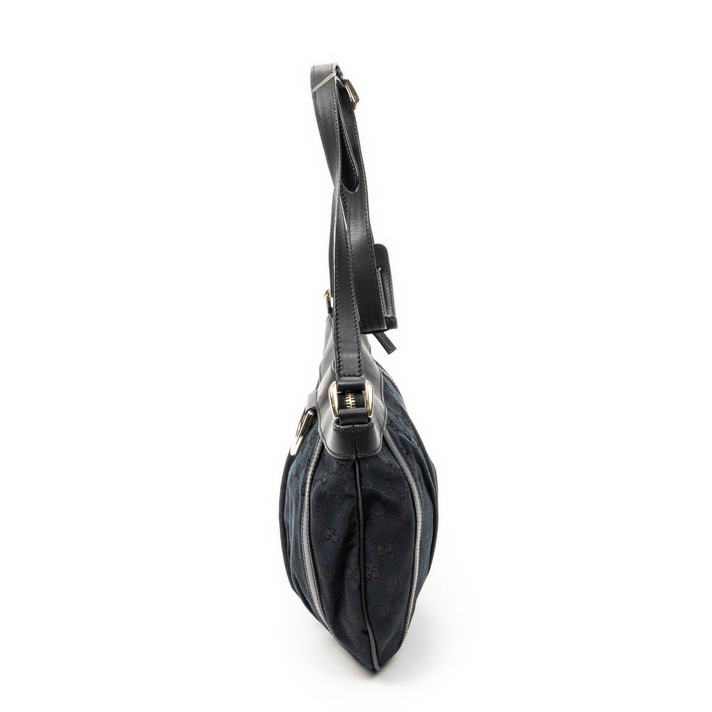 Shoulder Bag D Ring Messenger Black Monogrammed Canvas