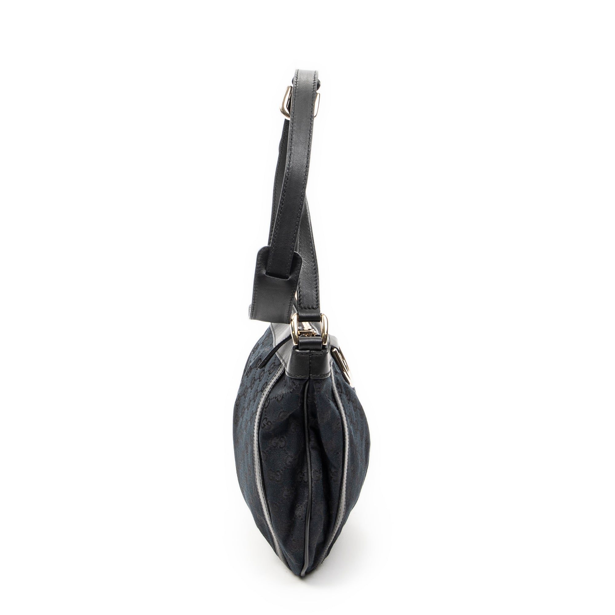 Shoulder Bag D Ring Messenger Black Monogrammed Canvas