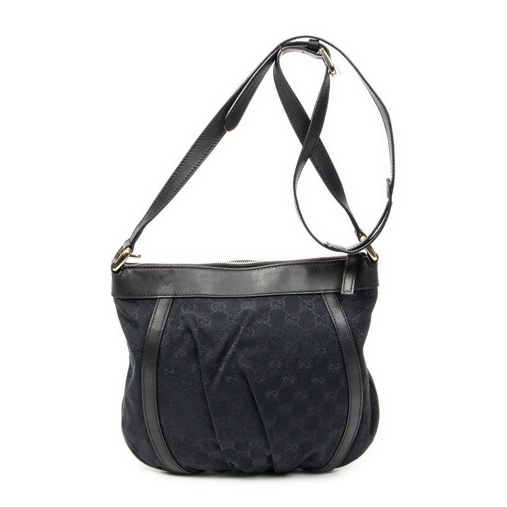 Shoulder Bag D Ring Messenger Black Monogrammed Canvas
