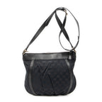 Shoulder Bag D Ring Messenger Black Monogrammed Canvas