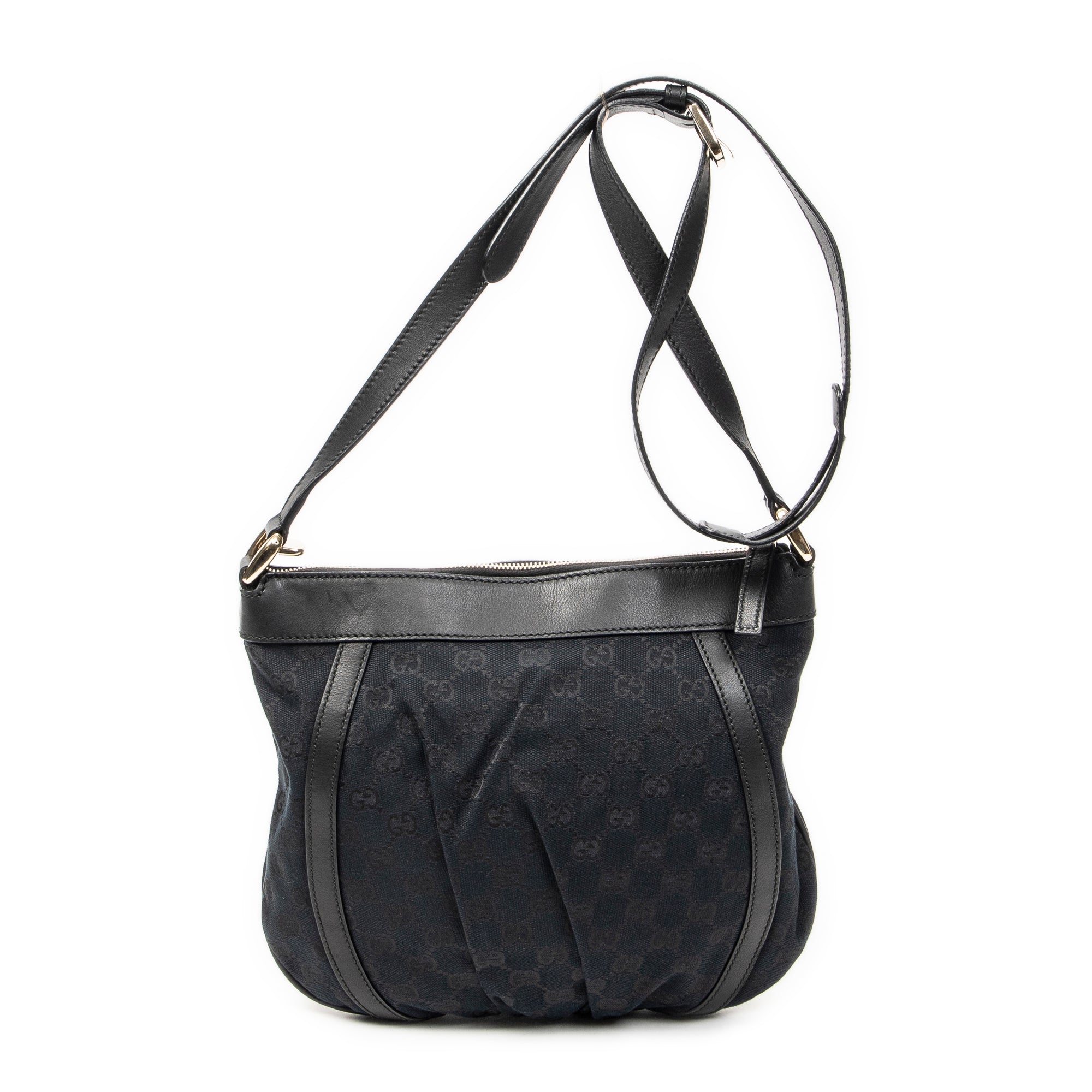Shoulder Bag D Ring Messenger Black Monogrammed Canvas