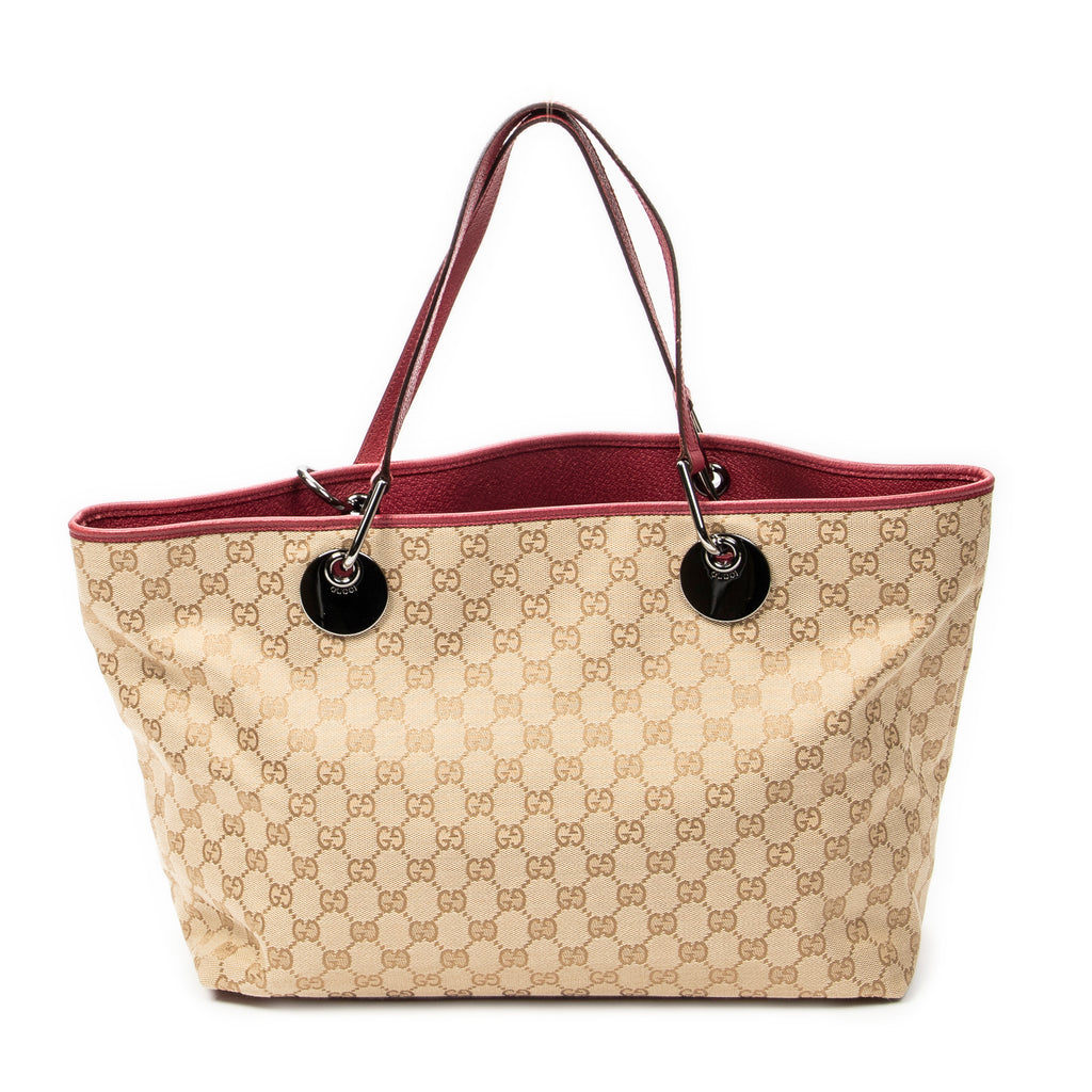 Shoulder Bag Large Eclipse Tote Beige Monogrammed Canvas