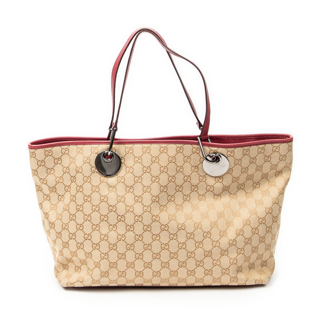 Shoulder Bag Large Eclipse Tote Beige Monogrammed Canvas
